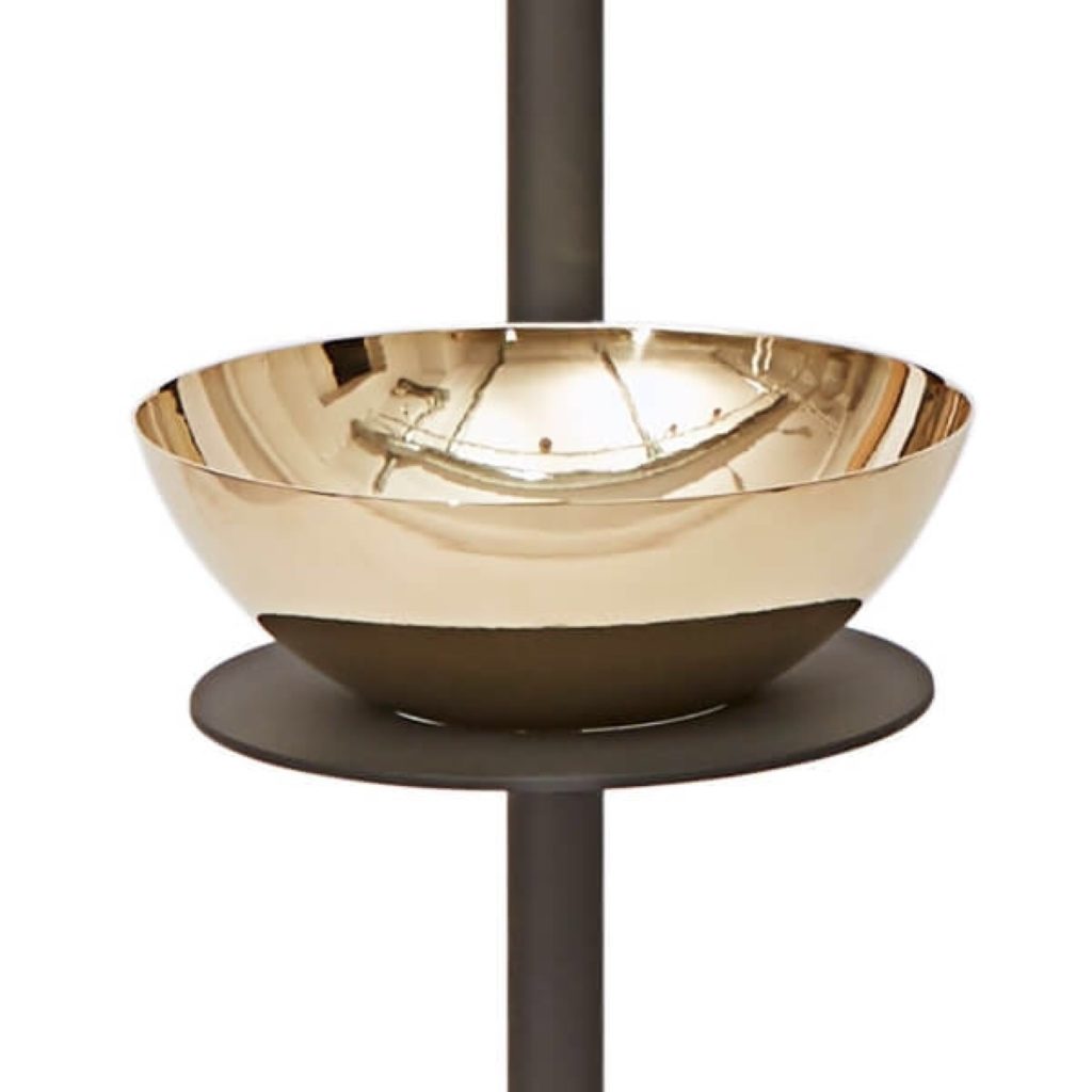 Monokel clothes hanger, from Klong, detail of brass bowl,